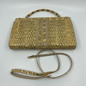 Vintage snakeskin with goldtone 3 way bag